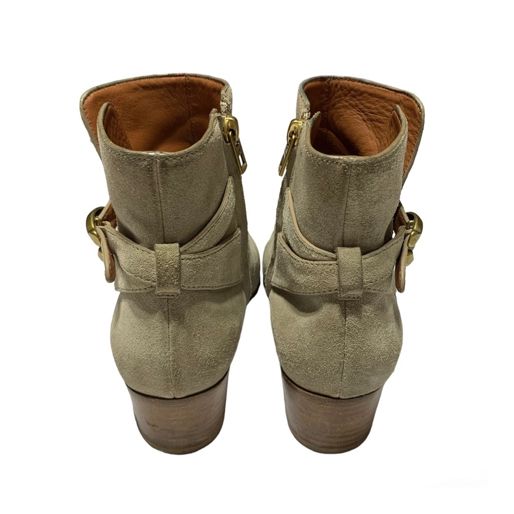 Coach Chrystie Suede Ankle Boots with Gold Buckle - Picture 5 of 16